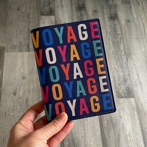 Passport holder Anthropologie “voyage” in blue